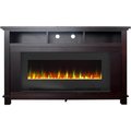 Cambridge Cambridge CAM5735-1MAH San Jose Fireplace Entertainment Stand with 50 in. Color Changing Fireplace Insert & Crystal Rock Display; Mahogany CAM5735-1MAH